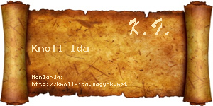 Knoll Ida névjegykártya