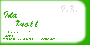 ida knoll business card